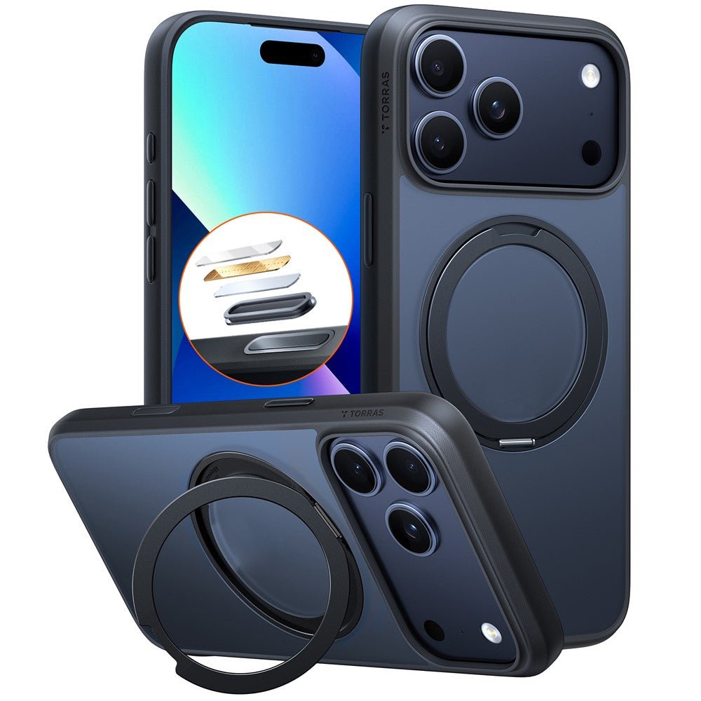 TORRAS Ostand O1 Guardian Series For iPhone 17 Pro Max MagSafe Rotating Kickstand Case Black iPhone 17 Pro Max by The Case Factory