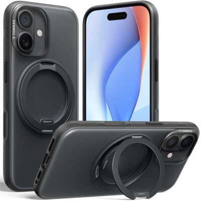 TORRAS Ostand O3 Fitness Series For iPhone 17 Case Compatible with MagSafe Kickstand Phone Cover Black iPhone 17 by The Case Factory