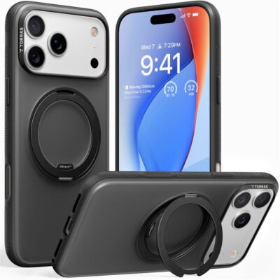 TORRAS Ostand O3 Fitness Series For iPhone 17 Pro Max Case Compatible with MagSafe Kickstand Phone Cover Black iPhone 17 Pro Max by The Case Factory