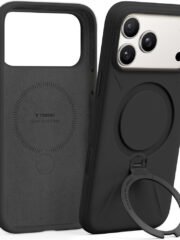 TORRAS Ostand Q3 Silicone Series For iPhone 17 Pro Case Kickstand Liquid Silicone Phone Cover Compatible with MagSafe Black iPhone 17 Pro by The Case Factory