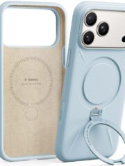 TORRAS Ostand Q3 Silicone Series For iPhone 17 Pro Case Kickstand Liquid Silicone Phone Cover Compatible with MagSafe Baby Blue iPhone 17 Pro by The Case Factory