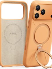 TORRAS Ostand Q3 Silicone Series For iPhone 17 Pro Case Kickstand Liquid Silicone Phone Cover Compatible with MagSafe Orange iPhone 17 Pro by The Case Factory