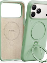 TORRAS Ostand Q3 Silicone Series For iPhone 17 Pro Max Case Magnetic Ring Kickstand Liquid Silicone Phone Cover Matcha Green iPhone 17 Pro Max by The Case Factory