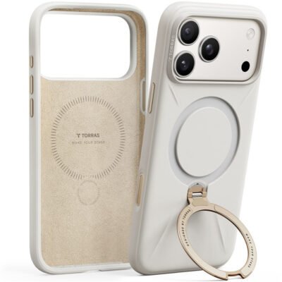 TORRAS Ostand Q3 Silicone Series For iPhone 17 Pro Max Case Magnetic Ring Kickstand Liquid Silicone Phone Cover by The Case Factory