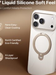 TORRAS Ostand Q3 Silicone Series For iPhone 17 Pro Max Case Magnetic Ring Kickstand Liquid Silicone Phone Cover by The Case Factory