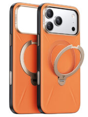 TORRAS Ostand Q3 VegSkin Series For iPhone 17 Pro Case Compatible with MagSafe Kickstand Phone Cover Orange iPhone 17 Pro by The Case Factory