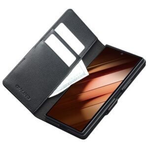 QIALINO For Samsung Galaxy Z Fold7 Case with Card Holder Genuine Leather Stand Phone Cover by The Case Factory