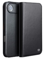 QIALINO For iPhone Air Case Wallet Flip Stand Phone Cover Genuine Cow Leather Black iPhone Air by The Case Factory