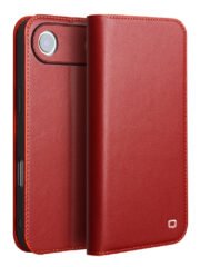 QIALINO For iPhone Air Case Wallet Flip Stand Phone Cover Genuine Cow Leather Red iPhone Air by The Case Factory