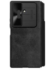 NILLKIN Qin Pro Series for Samsung Galaxy Z Fold7 Case with Card Slots Leather Phone Cover with Stylus by The Case Factory