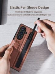 NILLKIN For Samsung Galaxy Z Fold7 Case PU-PC Stand Design Phone Cover with Card Slot by The Case Factory