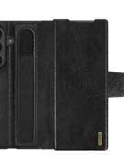 NILLKIN For Samsung Galaxy Z Fold7 Case PU-PC Stand Design Phone Cover with Card Slot Black Samsung Galaxy Z Fold7 by The Case Factory