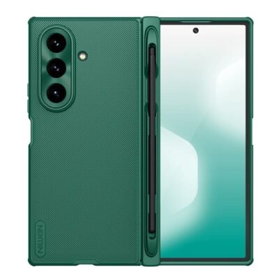 NILLKIN Super Frosted Shield Fold for Samsung Galaxy Z Fold7 Case Compatible with MagSafe PC Matte Phone Cover with Stylus Pen Green Samsung Galaxy Z Fold7 by The Case Factory