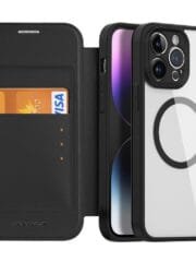 DUX DUCIS Skin X Pro for iPhone 14 Pro Max Magnetic Case Card Slot Leather Flip Phone Cover by The Case Factory