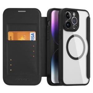 DUX DUCIS Skin X Pro for iPhone 14 Pro Max Magnetic Case Card Slot Leather Flip Phone Cover by The Case Factory