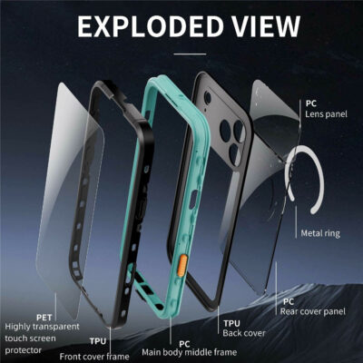 REDPEPPER Dot+ Series For iPhone 17 Pro Max Case Compatible with MagSafe IP68 Waterproof Clear Back Phone Cover by The Case Factory
