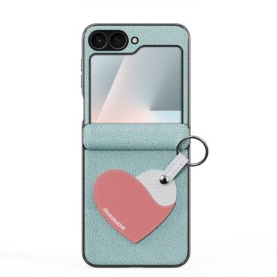 DUX DUCIS Luvy Series For Samsung Galaxy Z Flip6 / Galaxy Z Flip7 FE Case Leather Phone Cover with Ring Holder / Strap by The Case Factory