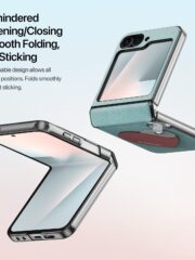 DUX DUCIS Luvy Series For Samsung Galaxy Z Flip6 / Galaxy Z Flip7 FE Case Leather Phone Cover with Ring Holder / Strap by The Case Factory