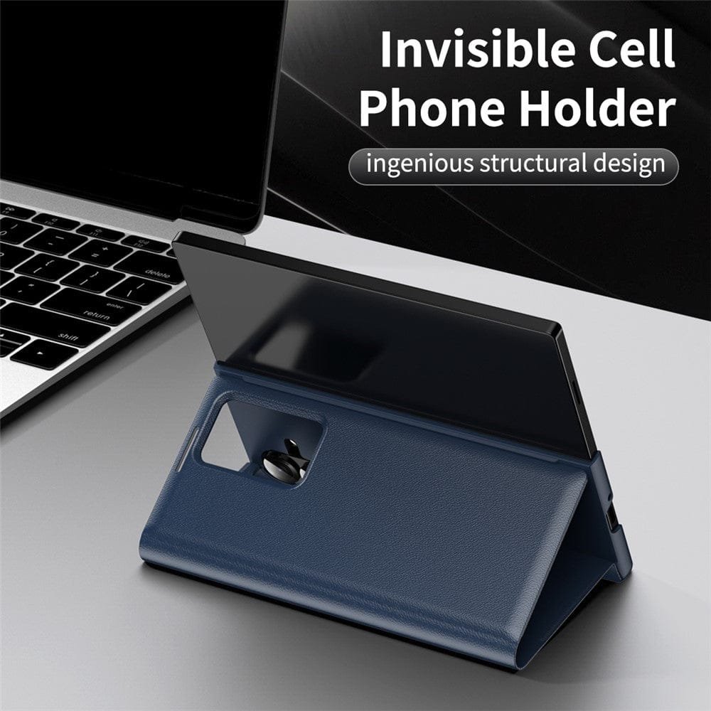 Flip Leather Case For Samsung Galaxy Z Fold 7 6 5 4 3 Series with Smart View Window and Card Slot Phone Cover by The Case Factory