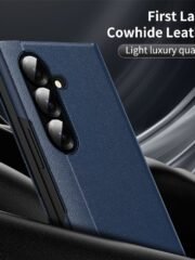 Flip Leather Case For Samsung Galaxy Z Fold 7 6 5 4 3 Series with Smart View Window and Card Slot Phone Cover by The Case Factory