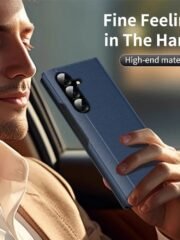 Flip Leather Case For Samsung Galaxy Z Fold 7 6 5 4 3 Series with Smart View Window and Card Slot Phone Cover by The Case Factory