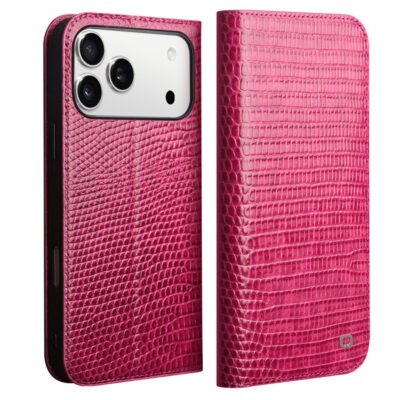 QIALINO For iPhone 17 Pro Wallet Case Crocodile Texture Genuine Cow Leather Anti-Drop Phone Cover As Shown iPhone 17 Pro by The Case Factory