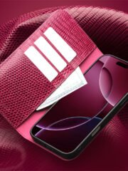 QIALINO For iPhone 17 Pro Wallet Case Crocodile Texture Genuine Cow Leather Anti-Drop Phone Cover by The Case Factory