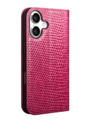 QIALINO For iPhone 17 Wallet Case Crocodile Texture Genuine Cow Leather Anti-Drop Phone Cover by The Case Factory