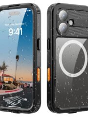 REDPEPPER For iPhone 17 IP68 Waterproof Case Clear Back Phone Cover Compatible with MagSafe Black iPhone 17 by The Case Factory