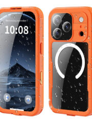 REDPEPPER For iPhone 17 Pro IP68 Waterproof Case Clear Back Phone Cover Compatible with MagSafe Orange iPhone 17 Pro by The Case Factory