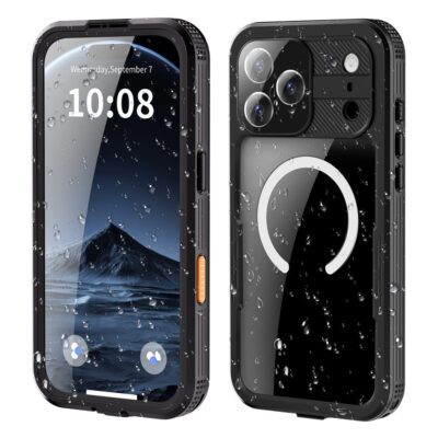 REDPEPPER For iPhone 17 Pro Max IP68 Waterproof Case Clear Back Phone Cover Compatible with MagSafe Black iPhone 17 Pro Max by The Case Factory