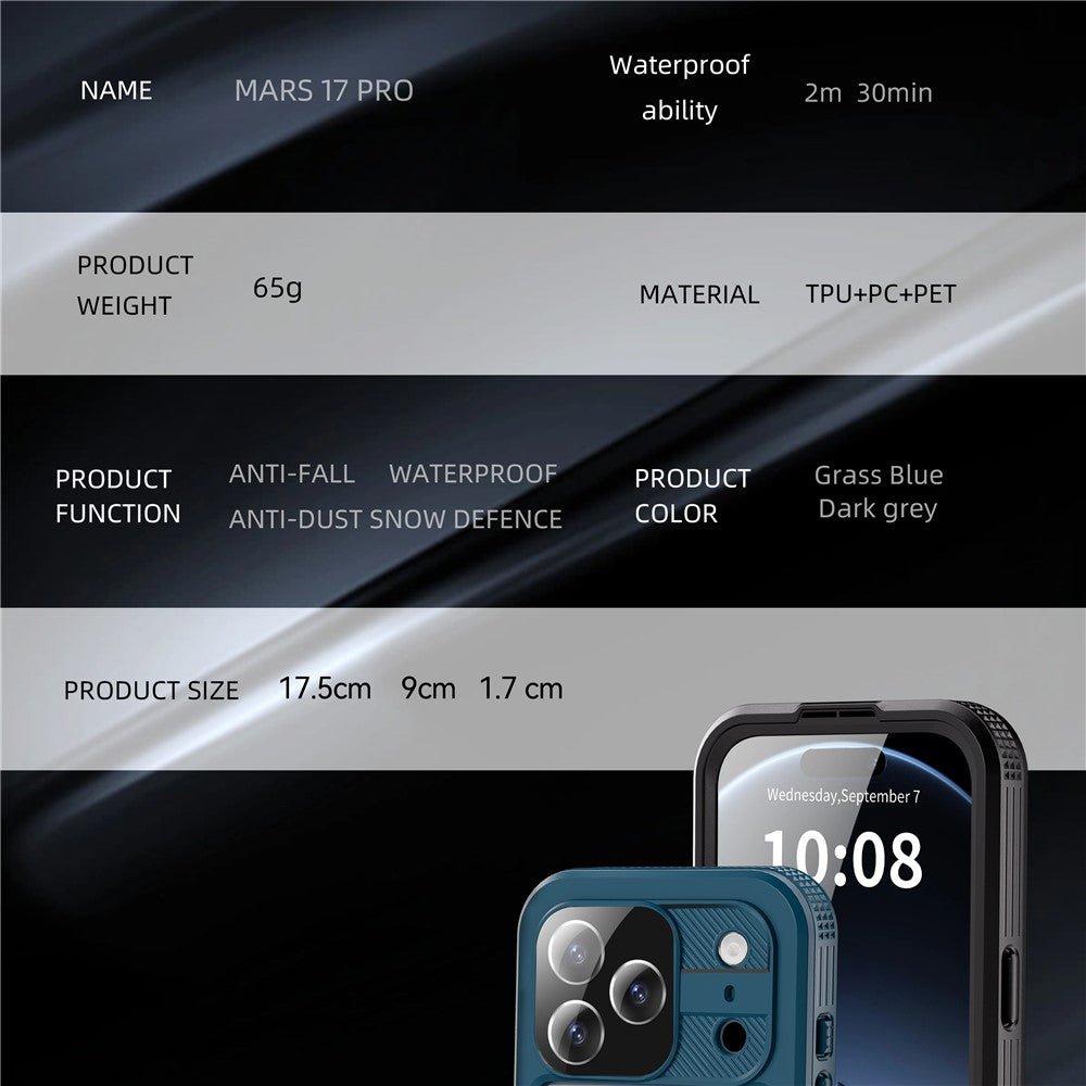 REDPEPPER For iPhone 17 Pro Max IP68 Waterproof Case Clear Back Phone Cover Compatible with MagSafe by The Case Factory