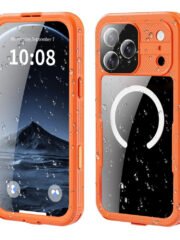 REDPEPPER For iPhone 17 Pro Max IP68 Waterproof Case Clear Back Phone Cover Compatible with MagSafe Orange iPhone 17 Pro Max by The Case Factory