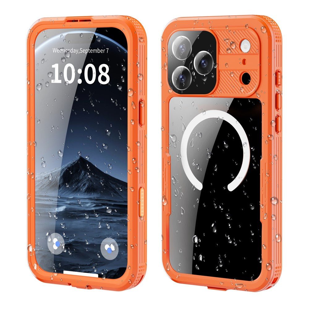 REDPEPPER For iPhone 17 Pro Max IP68 Waterproof Case Clear Back Phone Cover Compatible with MagSafe Orange iPhone 17 Pro Max by The Case Factory