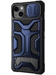 NILLKIN Adventurer Pro for iPhone 14 Plus Kickstand Slide Camera Cover Design Phone Anti-drop Case Hybrid Protective Cover Blue iPhone 14 Plus by The Case Factory