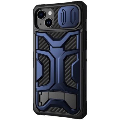 NILLKIN Adventurer Pro for iPhone 14 Plus Kickstand Slide Camera Cover Design Phone Anti-drop Case Hybrid Protective Cover Blue iPhone 14 Plus by The Case Factory