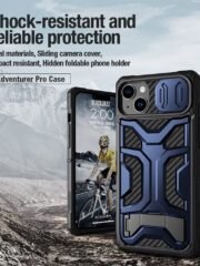NILLKIN Adventurer Pro for iPhone 14 Plus Kickstand Slide Camera Cover Design Phone Anti-drop Case Hybrid Protective Cover by The Case Factory