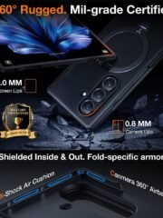 TORRAS Ostand Q3 Spin Series For Samsung Galaxy Z Fold7 Case 360 Degree Rotating Magnetic Kickstand Phone Cover (with 2 Tempered Glass Film Included) by The Case Factory