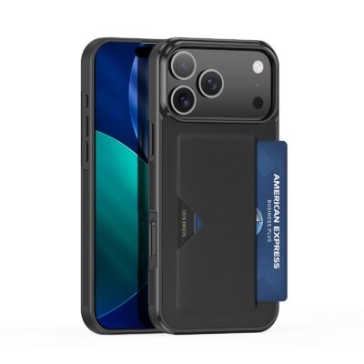 DUX DUCIS Pocard Series For iPhone 17 Pro Case Card Holder Leather Phone Cover Black iPhone 17 Pro by The Case Factory