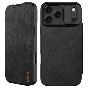 NILLKIN Qin Pro Series for iPhone 17 Pro Max Case with Card Slots Leather Phone Cover Black iPhone 17 Pro Max by The Case Factory