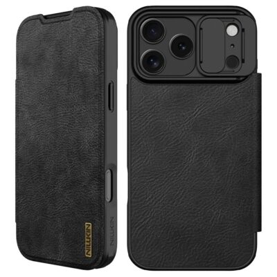 NILLKIN Qin Pro Series for iPhone 17 Pro Case with Card Slots Leather Phone Cover Black iPhone 17 Pro by The Case Factory