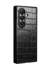 QIALINO For Samsung Galaxy Z Fold7 Case Crocodile Texture Genuine Leather Flip Phone Cover by The Case Factory