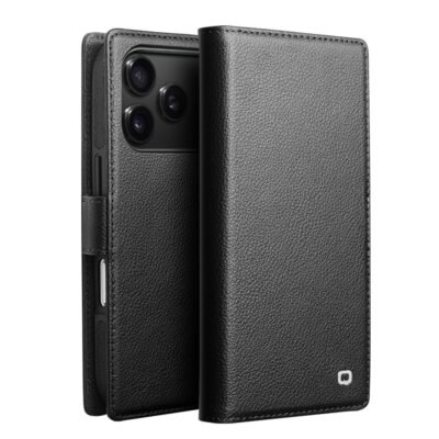 QIALINO For iPhone 17 Pro Detachable Genuine Cow Leather Wallet Case Compatible with MagSafe Phone Cover by The Case Factory