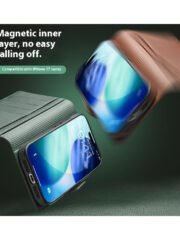 QIALINO For iPhone 17 Pro Detachable Genuine Cow Leather Wallet Case Compatible with MagSafe Phone Cover by The Case Factory