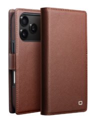 QIALINO For iPhone 17 Pro Detachable Genuine Cow Leather Wallet Case Compatible with MagSafe Phone Cover Brown iPhone 17 Pro by The Case Factory
