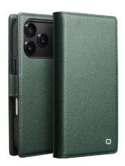 QIALINO For iPhone 17 Pro Detachable Genuine Cow Leather Wallet Case Compatible with MagSafe Phone Cover Green iPhone 17 Pro by The Case Factory