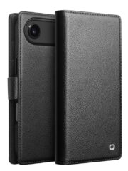 QIALINO For iPhone Air Detachable Genuine Cow Leather Wallet Case Compatible with MagSafe Phone Cover Black iPhone Air by The Case Factory