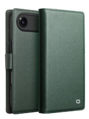 QIALINO For iPhone Air Detachable Genuine Cow Leather Wallet Case Compatible with MagSafe Phone Cover Green iPhone Air by The Case Factory