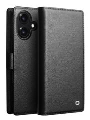 QIALINO For iPhone 17 Detachable Genuine Cow Leather Wallet Case Compatible with MagSafe Phone Cover Black iPhone 17 by The Case Factory