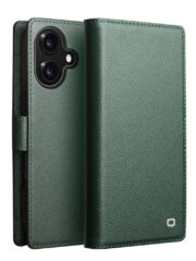 QIALINO For iPhone 17 Detachable Genuine Cow Leather Wallet Case Compatible with MagSafe Phone Cover Green iPhone 17 by The Case Factory